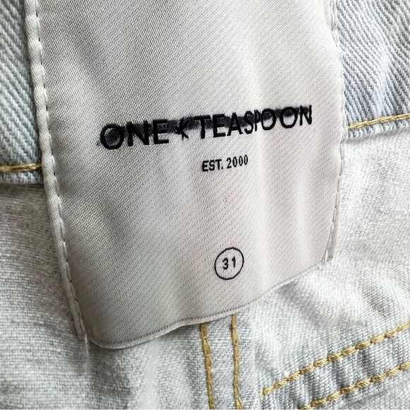 One Teaspoon Jackson Utility Mid Waist Wide Leg Jeans Le Surf 31 NEW - Picture 13 of 14